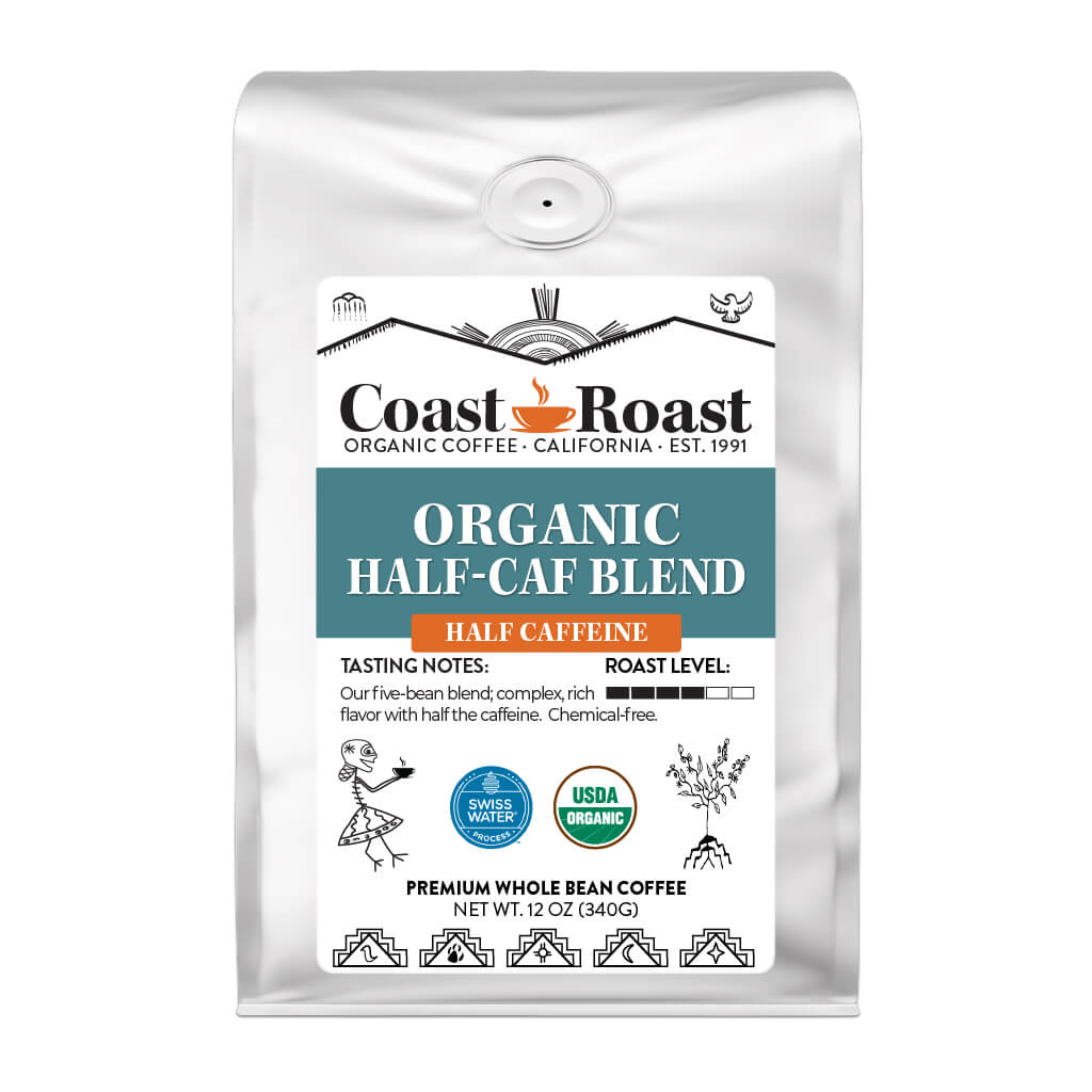 Organic Swiss Water Half-Caf Blend Whole Bean Coffee